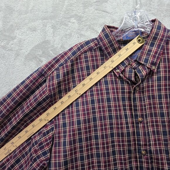 Pendleton Shirt Mens Large Red Plaid Virgin Wool Sir Pendleton Button Down - Picture 6 of 9
